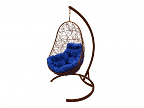 Кокон Овал с ротангом синяя подушка в Нижней Салде - nizhnyaya-salda.magazinmebel.ru | фото