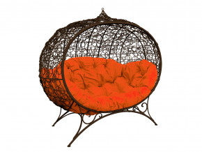 Кокон Улей на ножках с ротангом оранжевая подушка в Нижней Салде - nizhnyaya-salda.magazinmebel.ru | фото