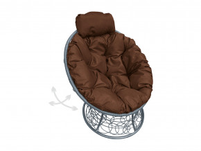 Кресло Папасан мини пружинка с ротангом коричневая подушка в Нижней Салде - nizhnyaya-salda.magazinmebel.ru | фото