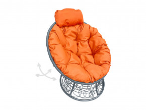Кресло Папасан мини пружинка с ротангом оранжевая подушка в Нижней Салде - nizhnyaya-salda.magazinmebel.ru | фото - изображение 1