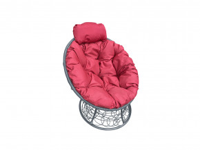 Кресло Папасан мини с ротангом красная подушка в Нижней Салде - nizhnyaya-salda.magazinmebel.ru | фото