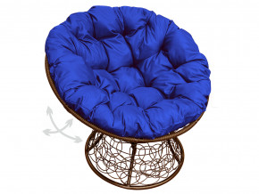 Кресло Папасан пружинка с ротангом синяя подушка в Нижней Салде - nizhnyaya-salda.magazinmebel.ru | фото - изображение 1
