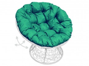 Кресло Папасан пружинка с ротангом зелёная подушка в Нижней Салде - nizhnyaya-salda.magazinmebel.ru | фото - изображение 1
