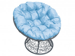 Кресло Папасан с ротангом голубая подушка в Нижней Салде - nizhnyaya-salda.magazinmebel.ru | фото - изображение 1