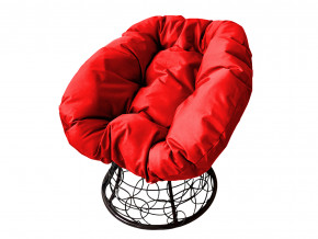 Кресло Пончик с ротангом красная подушка в Нижней Салде - nizhnyaya-salda.magazinmebel.ru | фото