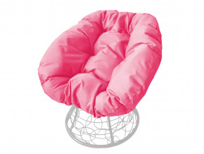 Кресло Пончик с ротангом розовая подушка в Нижней Салде - nizhnyaya-salda.magazinmebel.ru | фото