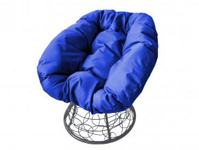 Кресло Пончик с ротангом синяя подушка в Нижней Салде - nizhnyaya-salda.magazinmebel.ru | фото