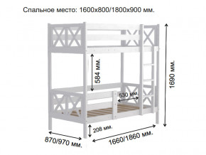 Кровать 2-х ярусная Аист-2 Классика белый 1600х800 мм в Нижней Салде - nizhnyaya-salda.magazinmebel.ru | фото - изображение 2