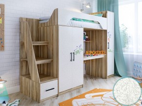 Кровать чердак Тея с пеналом с фасадом для рисования феритейл в Нижней Салде - nizhnyaya-salda.magazinmebel.ru | фото