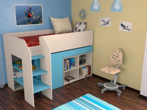 Кровать чердак Теремок 2 Голубой в Нижней Салде - nizhnyaya-salda.magazinmebel.ru | фото