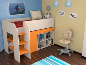 Кровать чердак Теремок 2 Оранжевый в Нижней Салде - nizhnyaya-salda.magazinmebel.ru | фото