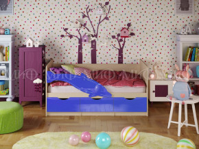 Кровать Дельфин-1 1600 Синий металлик в Нижней Салде - nizhnyaya-salda.magazinmebel.ru | фото - изображение 1