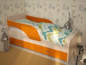 Кровать детская Максимка млечный дуб-оранж в Нижней Салде - nizhnyaya-salda.magazinmebel.ru | фото