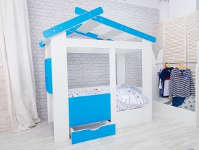 Кровать детская Теремок с ящиком лазурь в Нижней Салде - nizhnyaya-salda.magazinmebel.ru | фото - изображение 1
