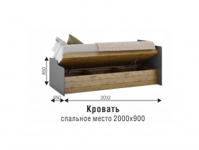 Кровать Харви белый/вотан в Нижней Салде - nizhnyaya-salda.magazinmebel.ru | фото - изображение 3