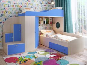 Кровать Кадет 2 Дуб молочный-голубой в Нижней Салде - nizhnyaya-salda.magazinmebel.ru | фото