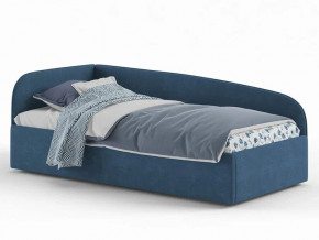 Кровать мягкая Денди на латах рогожка синяя в Нижней Салде - nizhnyaya-salda.magazinmebel.ru | фото - изображение 1