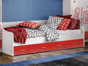 Кровать с ящиками Вега Алфавит Красный в Нижней Салде - nizhnyaya-salda.magazinmebel.ru | фото