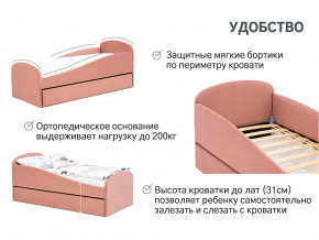 Кровать с ящиком Letmo пудровый (велюр) в Нижней Салде - nizhnyaya-salda.magazinmebel.ru | фото - изображение 2