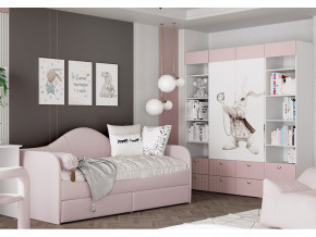 Кровать с мягкой обивкой Алиса ПМ-332.18 велюр розовый в Нижней Салде - nizhnyaya-salda.magazinmebel.ru | фото - изображение 3