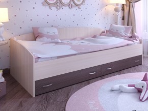 Кровать с выкатными ящиками Дуб молочный-Бодего в Нижней Салде - nizhnyaya-salda.magazinmebel.ru | фото - изображение 1