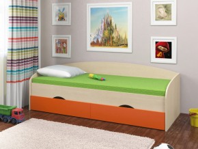 Кровать Соня 2 дуб молочный-оранжевый в Нижней Салде - nizhnyaya-salda.magazinmebel.ru | фото - изображение 1