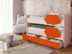 Кровать Соник с ящиком млечный дуб-оранж в Нижней Салде - nizhnyaya-salda.magazinmebel.ru | фото - изображение 1