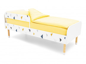 Кровать Stumpa Классика с бортиком рисунок Треугольники желтый, синий в Нижней Салде - nizhnyaya-salda.magazinmebel.ru | фото