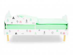 Кровать Stumpa Облако с бортиком рисунок Домики розовый, бирюзовый в Нижней Салде - nizhnyaya-salda.magazinmebel.ru | фото - изображение 3