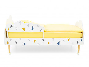 Кровать Stumpa Облако с бортиком рисунок Треугольники желтый, синий в Нижней Салде - nizhnyaya-salda.magazinmebel.ru | фото - изображение 3