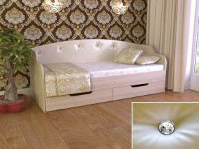 Кровать Юниор Тип 2 шимо светлый/белый перламутр 800х1600 в Нижней Салде - nizhnyaya-salda.magazinmebel.ru | фото - изображение 1