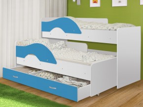 Кровать выкатная Радуга с ящиком 80х160 белая-голубой в Нижней Салде - nizhnyaya-salda.magazinmebel.ru | фото - изображение 1