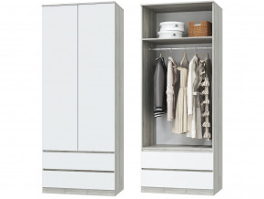 Шкаф для одежды 2х дверный с ящиками Лори дуб серый, белый в Нижней Салде - nizhnyaya-salda.magazinmebel.ru | фото