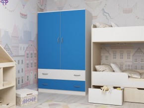 Шкаф двухстворчатый белый-голубой в Нижней Салде - nizhnyaya-salda.magazinmebel.ru | фото - изображение 1